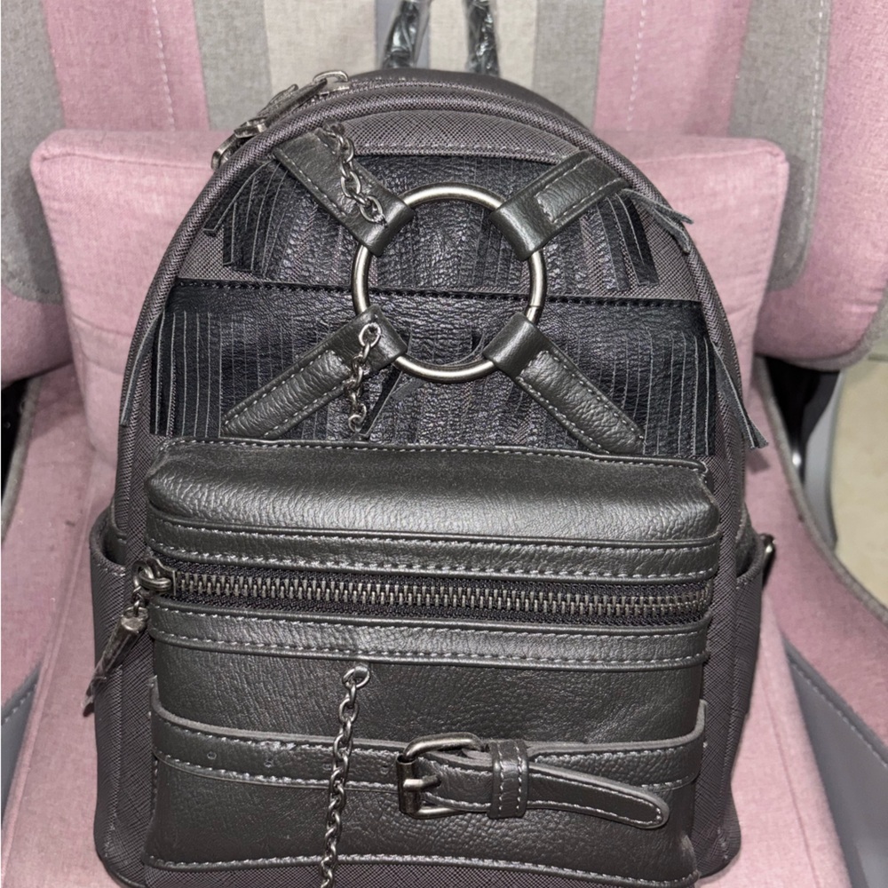 Stylish Black and Gray Women's Backpack